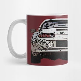 Creamy Dream: Toyota Supra White Posterize Front Design for Teen Car Enthusiasts Mug